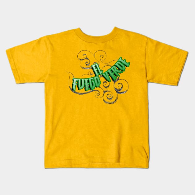 El Fuego Verde Kids T-Shirt by Luchapocalypse